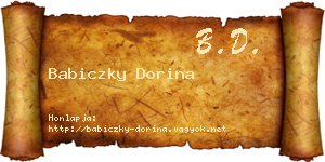 Babiczky Dorina névjegykártya